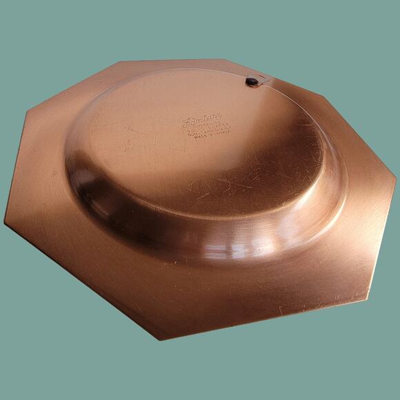 Vintage 1950s Fantasy Copperware Wall-hanging with Canada Geese Ceramic Plate - Picture 4 of 5